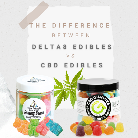 a photo of a blog comparing delta 8 gummies vs CBD gummies