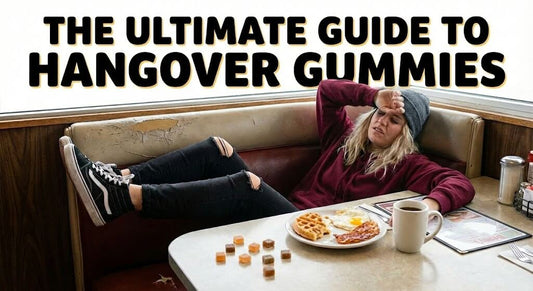 Best hangover gummies guide showing CBD gummies and live resin THC gummies for the morning after with hydration tips