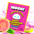 A product photo for Mochi magic mushroom gummies Passion Guava flavor. 