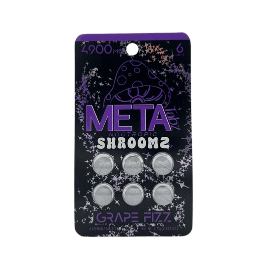 META Tabz Nootropic Shroomz Tablets 6 count blister pack Grape Fizz front packaging - injoyextracts