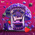 Product advertising graphic for YUMZ mixed berry nootropic magic mushroom gummies.