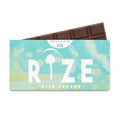 Rize Milk Crunch 12g Megadose Mushroom Chocolate Bar in branded packaging showing scored milk chocolate tiles with rice krispie pieces