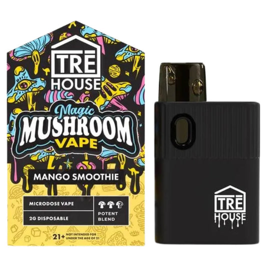 Tre House Mango Smoothie Magic Mushroom Vape - Experience tropical mango ecstasy in an environmentally friendly, consciousness-expanding vape.