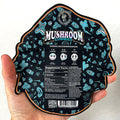 A photo of the back of the Tre House mushroom gummies showing the dosing recommendation and nutrition facts for the flavor Sour Tropical.  