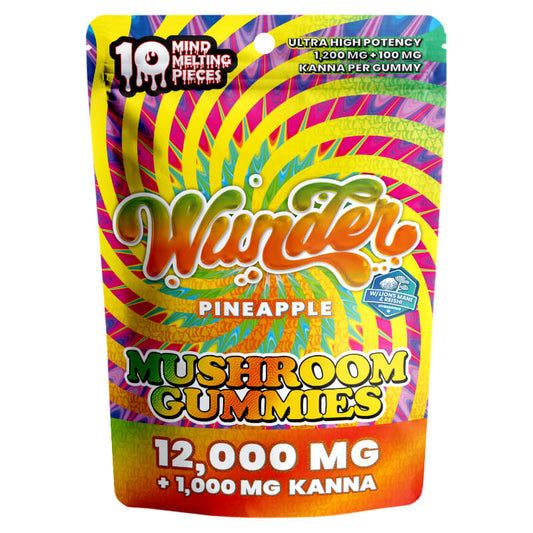 Wunder High Potency Mushroom + Kanna Gummies — Pineapple 12,000mg