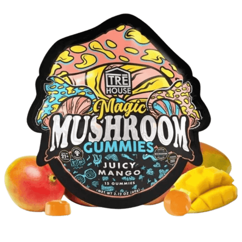 Juicy Mango flavored Trehouse magic mushroom gummies