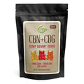 A product picture of CBN/CBG gummy bears that are vegan and come with 1300mg of CBN and 1300mg of CBG per bag. 