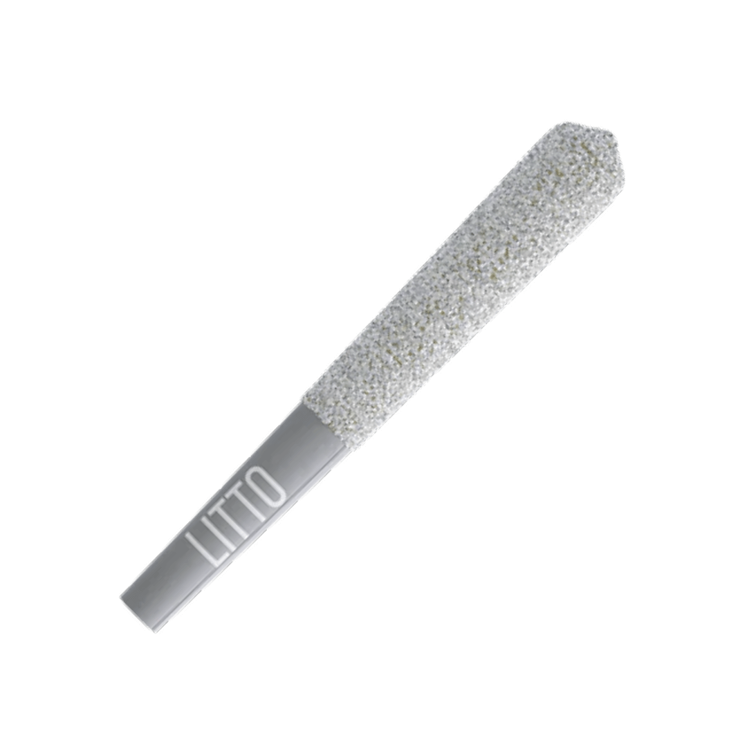 Detailed view of a Gushers THCA Diamond Dust Mini Pre-Roll, highlighting its lavish diamond dust finish.