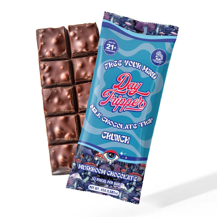 Day Tripper Chocolate Crunch Mushroom Bar | Nootropic Mushroom Blend Injoy Extracts Day Tripper Chocolate Crunch Mushroom Bar | Nootropic Mushroom Blend Injoy Extracts