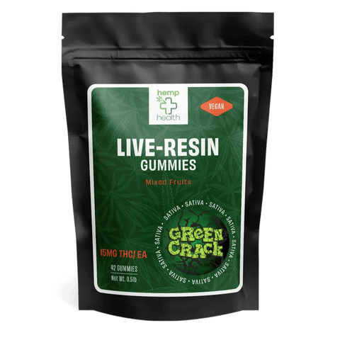 live resin delta 9 gummies made with green crack sativa strain extract