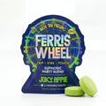Ferris Wheel Juicy Apple Kanna party blend tablet packaging with carnival ferris wheel graphic and green apple themed design available at InJoy Extracts.