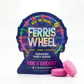 Ferris Wheel Pink Stardust Kanna party blend tablet packaging with carnival ferris wheel graphic and pink themed design available at InJoy Extracts.