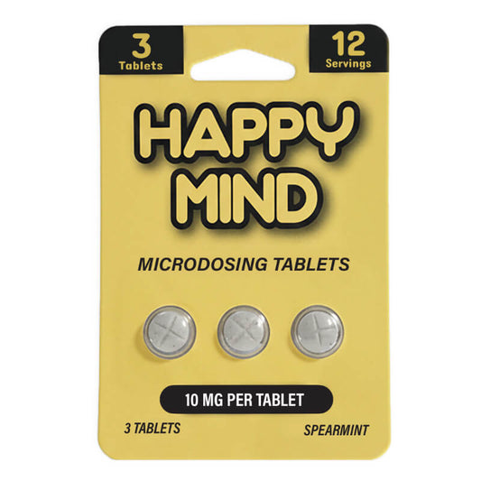 Happy Mind Spearmint Mushroom Tablets 10mg Synaptic Surge packaging front view