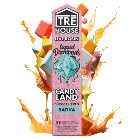 tre house liquid diamonds disposable vape is a live rosin sativa strain candy land