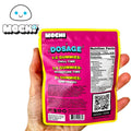 A picture of the back packaging showing the nutrition facts for Mochi magic mushroom gummies passion guava. 