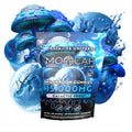 Moocah Galactic Frost Mushroom Gummies 15,000mg resealable bag with icy mint cosmic design.