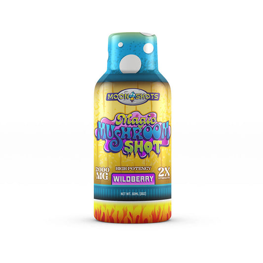 A product rendering of the magic mushroom syrup from Moonshots which contains 2000mg of high potency mushroom blend.
