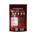 Moonshots Magic Mushroom Gummies Wildberry 10 count bag with dosing guide, ingredients, and product facts.