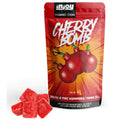 A picture of 75mg delta 8 gummies with a cherry bomb flavor. 