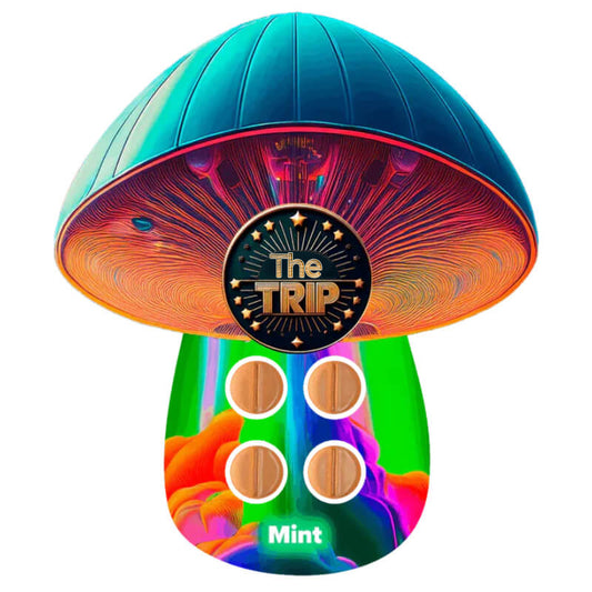 Magic Trip Mint Magic Mushroom Tablets 4 count blister pack with cool mint design.

