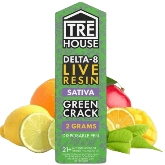 Delta 8 Live Resin Disposable Vape from Trehouse, showcasing sleek design for an enhanced and flavorful vaping experience