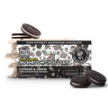 TRĒ House Cookies and Cream mushroom chocolate bar, extra-strength formula with creamy white chocolate and cookie pieces.