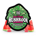 TRĒ House Watermelon Wonder mushroom gummies, extra-strength 10 count bag, highlighting upgraded formula and juicy watermelon flavor.