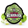TRĒ House Sour Apple mushroom gummies, extra-strength, 10 count bag, highlighting upgraded formula and bold green apple flavor.