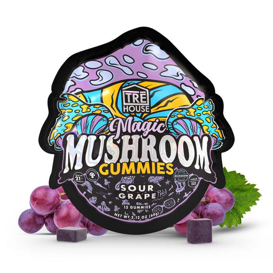 TRE House Sour Grape Magic Mushroom Gummies package.