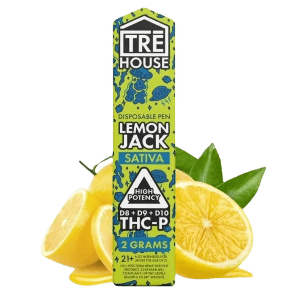 trehouse lemon jack strain THCP disposable pen with Delta 8, Delta 9 and D10