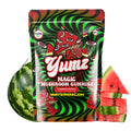 Product picture for YUMZ vegan Watermelon Mushroom Gummies, 1400mg of active ingredients ensuring a smooth and safe psychedelic experience.