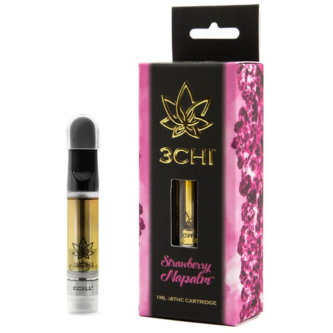 3chi strawberry napalm delta 8 THC cart is an indica great for watching late night TV