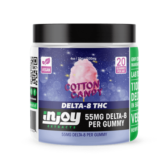 50mg Delta 8 Gummies - Cotton Candy Flavored - Injoy Extracts