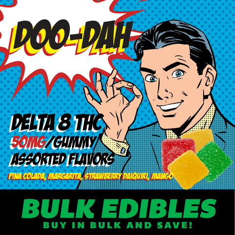 bulk delta 8 gummies 1000mg assorted flavors doo-dah made in usa by injoy extracts