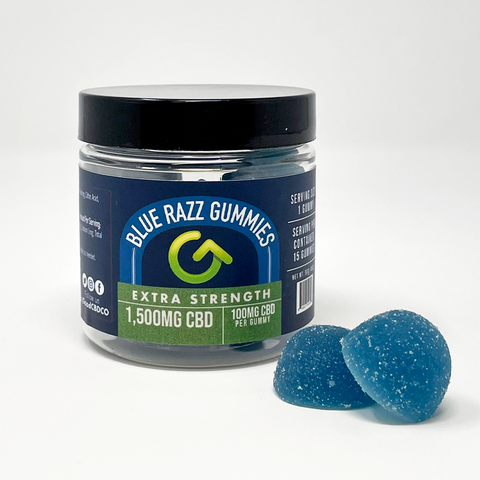 CBD Blue Razz Gummies - 1,500mg CBD - Injoy Extracts