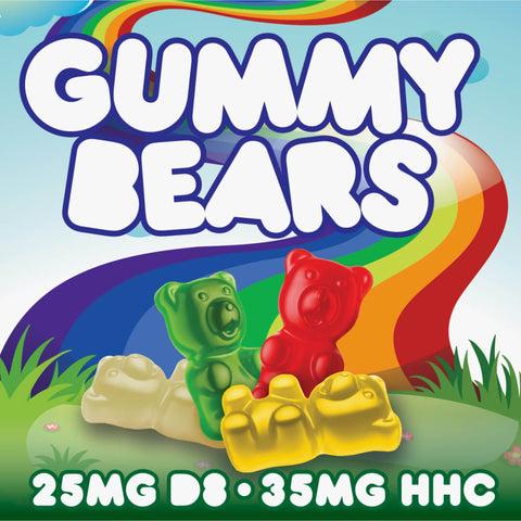 delta 8 vs HHC gummy bears come with 25mg of delta 8 THC and 35mg of HHC