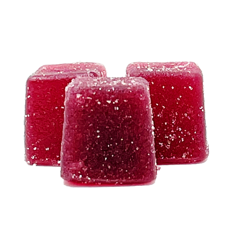 vegan space gummies with five flavors, this flavor here is strawberry